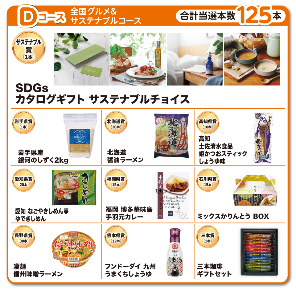 Dコース 全国グルメ&サステナブルコース